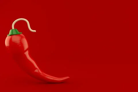 Hot pepper with bomb wick Stock Illustration