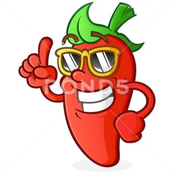 Hot Pepper Cartoon Character with Attitude Stock Illustration