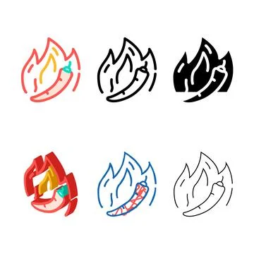 Hot pepper color icon vector minimal Stock Illustration