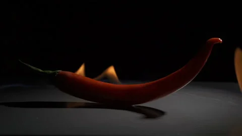 Hot pepper in fire Video stock 103140998