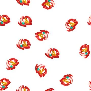 Hot pepper glyph icon seamless pattern color Stock Illustration