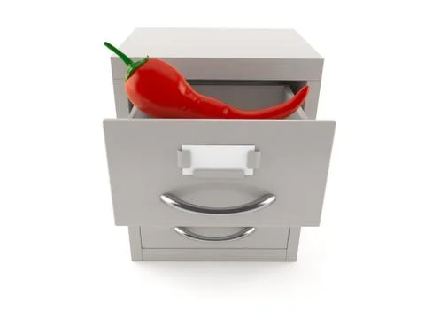 Hot pepper inside archive Stock Illustration
