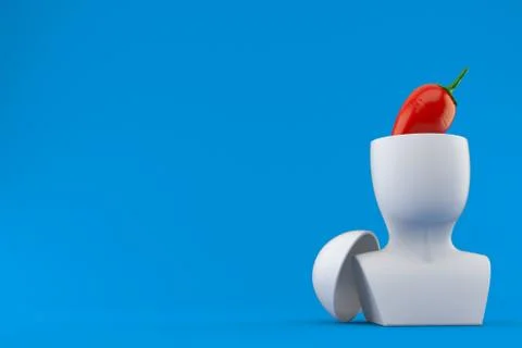 Hot pepper inside head Stock Illustration