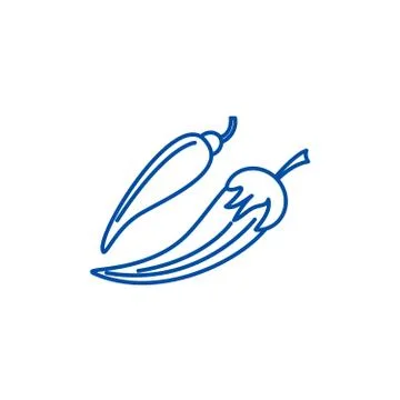Hot pepper line icon concept. Hot pepper flat vector symbol, sign, outline Stock Illustration