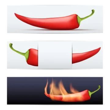 Hot Pepper pattern food banners Stock Illustration