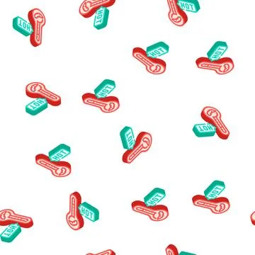 Hot pepper spice scale isometric icon seamless pattern Illustrazione stock
