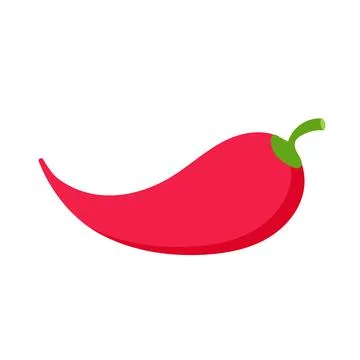 Hot pepper vector flat icon on white. Stock Illustration