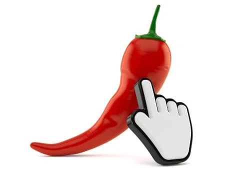 Hot pepper with web cursor Illustrazione stock