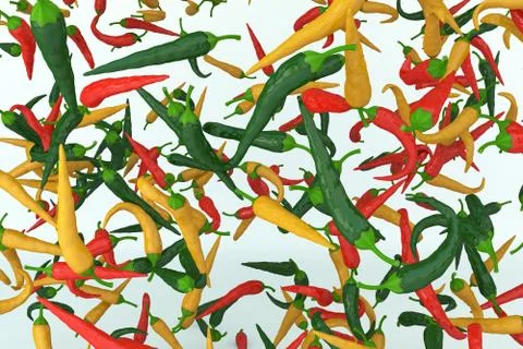 Hot peppers background Stock Illustration