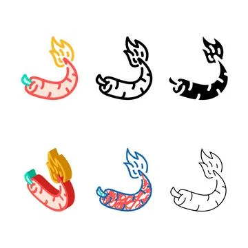 Hot peppers color icon vector variants Stockillustratie