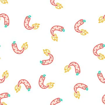 Hot peppers vector seamless pattern Illustrazione stock