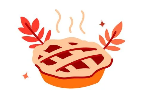Hot pie isolated on white. Stock Illustration
