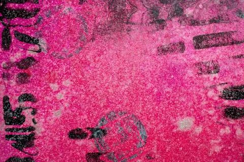 Hot Pink Abstract Background with Silver Splatters Stock Photos