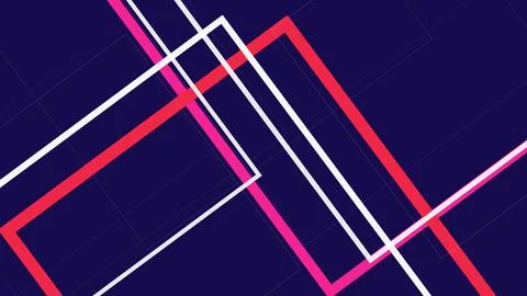 Hot pink and red frames overlap on an intense indigo ground, creating a liv.. Ilustração Stock