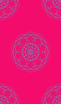 Hot Pink Background For A Repeating Blue Mandala Pattern Illustrazione stock