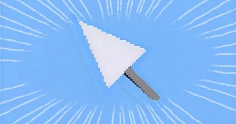 Hot pink drop shadow flickering, pixel-art mouse pointer rotating and pulsing to Stock Footage 315526745