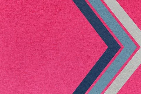 Hot pink paper texture background with blue chevron corner stripes and copy s Stock Illustration