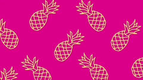 Hot Pink Pineapple Pattern Stock Footage 335630170