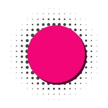 Hot pink round dialog box in halftone style Stockillustratie