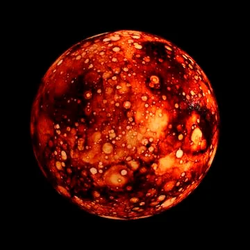 Hot planet 3d render Stock Illustration