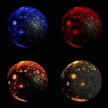 Hot planet collection Illustrazione stock