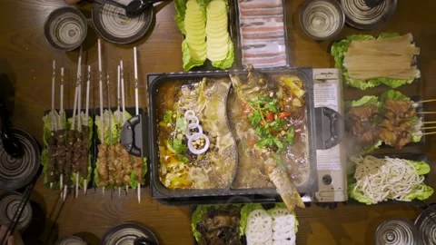 Hot Plate Meal Video stock 157809694