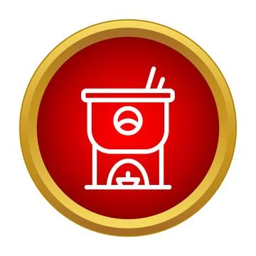 Hot pot cooking icon for culinary website 스톡 일러스트