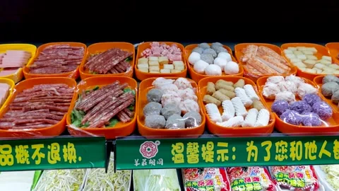 Hot pot restaurant has a wide variety of dishes Stock Footage 155961559