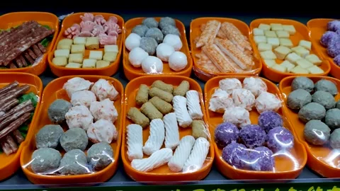 Hot pot restaurant has a wide variety of dishes Stock Footage 155961966