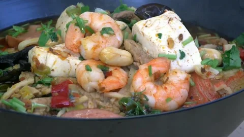 Hot Pot rotating food display Stock Footage 151663115