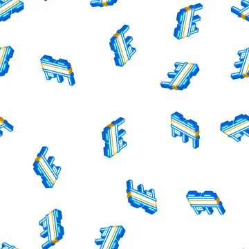 Hot pressing press isometric icon seamless pattern Stock Illustration