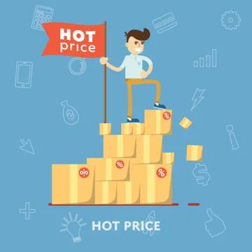 Hot price flat abstract isolated Stock Illustration