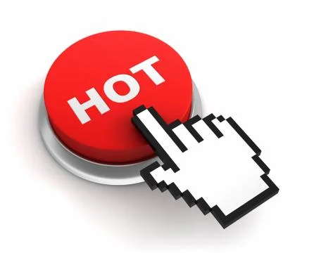 Hot push button concept  3d illustration Stock Illustration