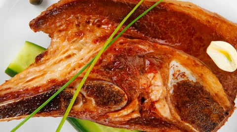 Hot red beef meat steak Vídeos de archivo 25407720