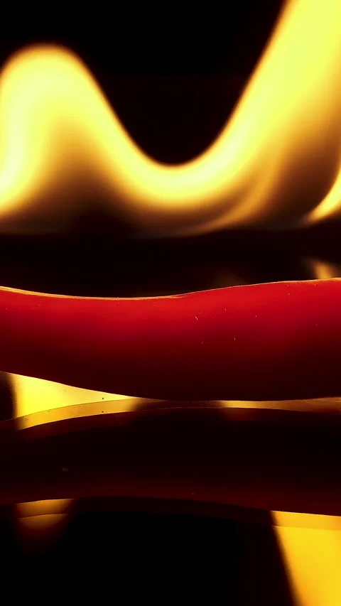 Hot red chili pepper flames burn Stock Footage 257097066