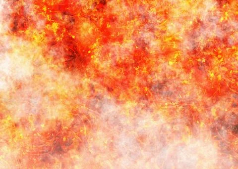 Hot red fire background with smoke Illustrazione stock