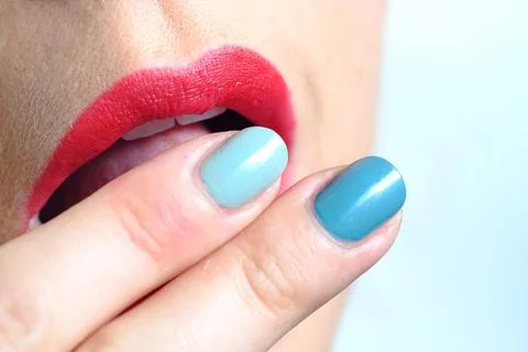 Hot red lips Stock Photos