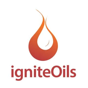 Hot red oil flame logo Stock Illustration