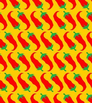 Hot red pepper pattern seamless. Very hot chili pepper background Stock Illustration