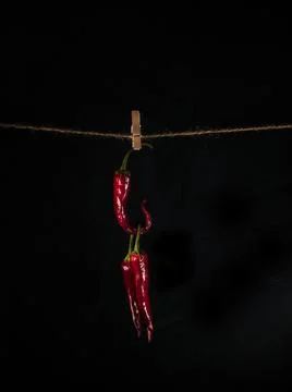 Hot red peppers Foto stock