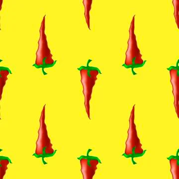 Hot Red Peppers Seamless Pattern Stock Illustration