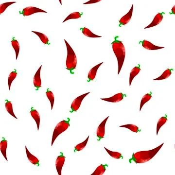 Hot Red Peppers Seamless Pattern Stock Illustration