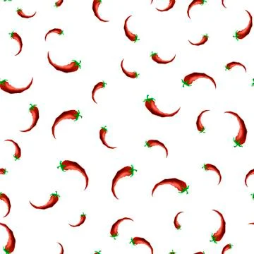 Hot Red Peppers Seamless Pattern Stock Illustration