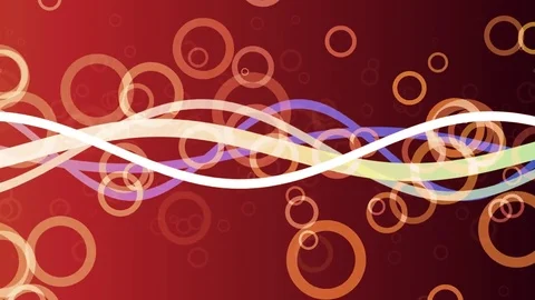 Hot Retro Circles and Waves Stock Footage 78594350