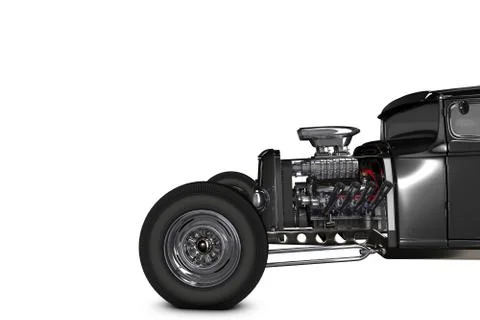 Hot Rod 3D render 库存插图