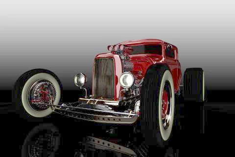 Hot Rod 3D render Stock-Illustration