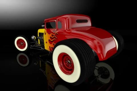 Hot Rod 3D render Stock Illustration