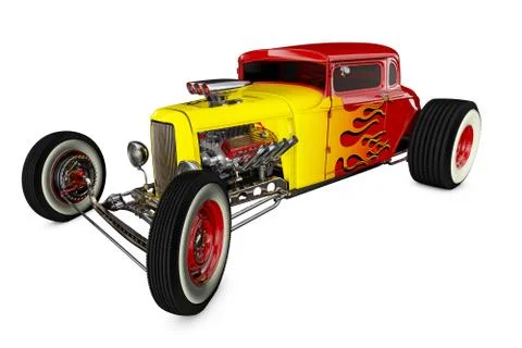 Hot Rod 3D render Illustrazione stock