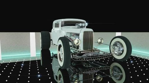 Hot Rod 3D render Stock-Illustration