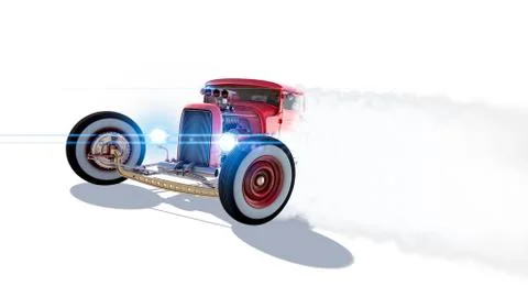 Hot Rod 3D render Stock Illustration